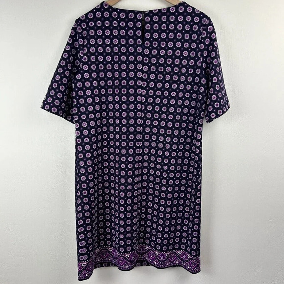 Banana Republic Factory Dress Womens Size 12 Purple Black Shift Dress Ladies - Picture 4 of 14